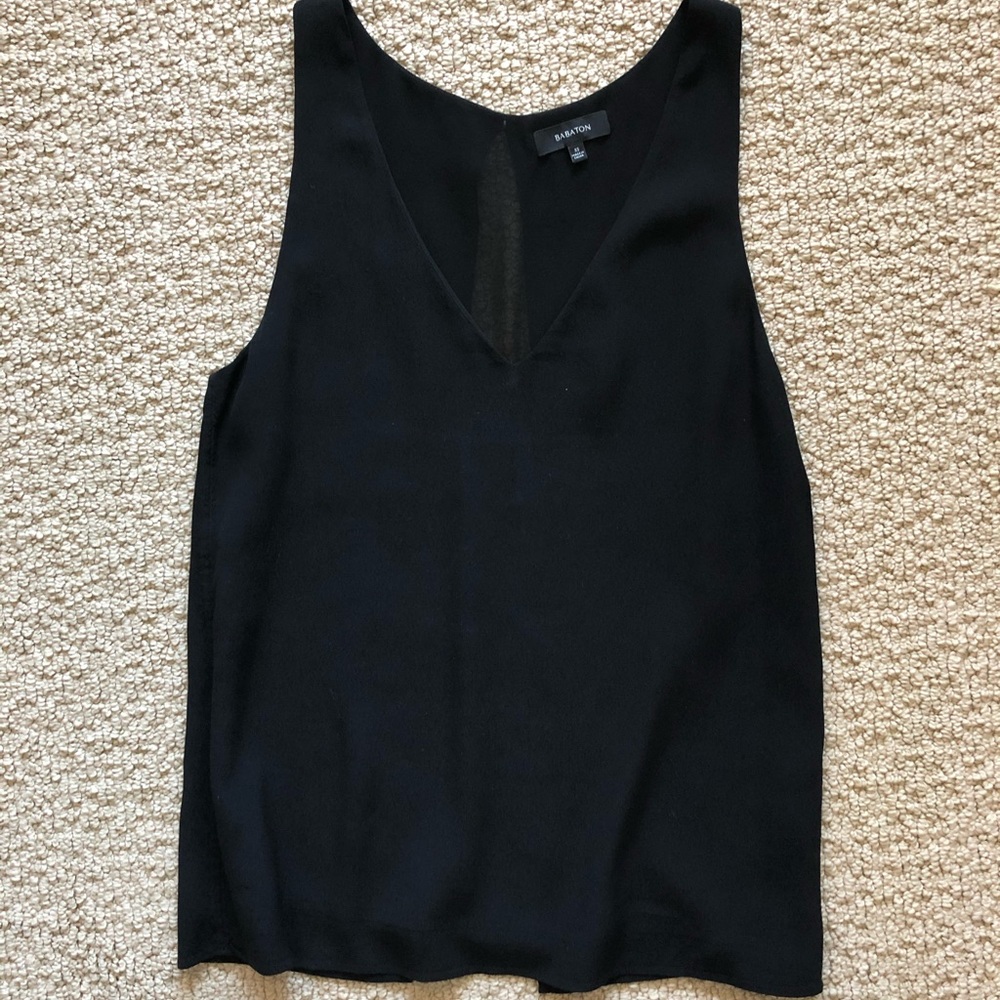 Aritzia silk black blouse